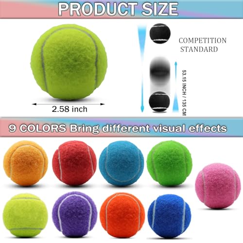 Multicolour Tennis Balls Bulk Pack 90 Practice & Dog Balls - Durable Felt & Rubber