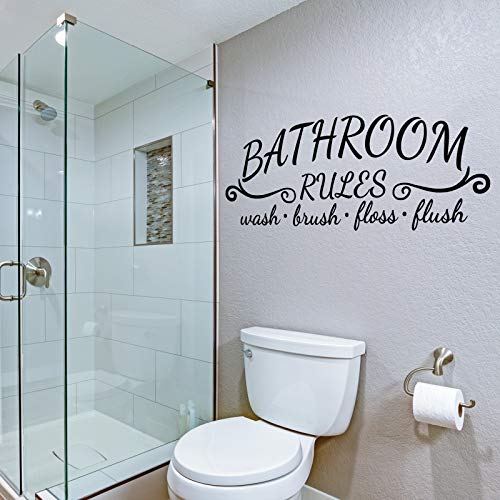 Bathroom Wall Decals Stickers - Black Quote Set for Interior Decor