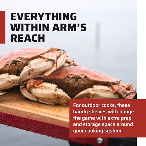 Camp Chef Folding Side Shelf Set for 2 Burners - Durable Prep Space Accessories