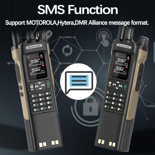 Baofeng DM32UV Ham Radio Handheld Two-Way Radio with GPS, Long Range, 3800mAh Battery, USB-C, Khaki