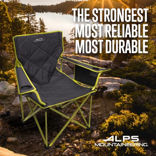 Camping Chairs for Adults with Mesh Cup Holders and Pockets - Charcoal/Citrus Variation