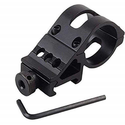 GOTICAL 1 Inch Ring 25.4mm Picatinny Weaver Rail Mount Black and 1 Tactical Mount for Flashlights Bicycle Flashlight Mounting Clip with an Allen Wrench