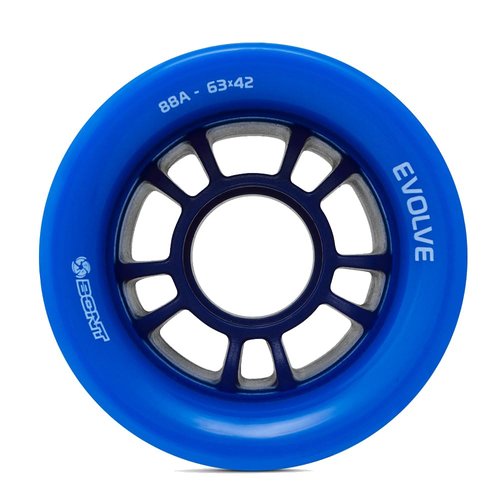 Bont Evolve Professional-Grade Indoor Roller Skate Wheels - High-Performance Polyurethane Speed Wheel Set - Blue 88A - Set of 4 wheels (Blue 88A)