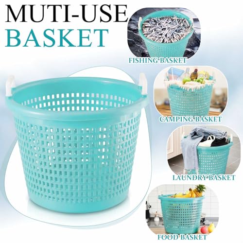 Burbell Heavy Duty Fish Basket 100 lb Capacity - Blue, 19" x 15" Outdoor Seafood Storage