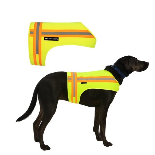 Reflective Dog Vest. High Visibility Yellow Safety Vest for Outdoors. Safeguard Your Dog with Easy to wear Adjustable and Breathable Reflective Gear (Large)