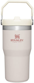 Stanley IceFlow Flip Straw Tumbler with Handle 20 oz | Twist On Lid and Flip Up Straw | Leak Resistant Water Bottle | Insulated Stainless Steel |BPA-Free | Rose Quartz 1.0