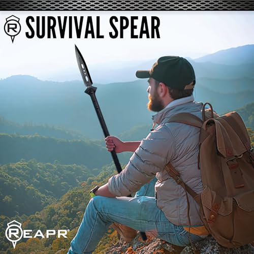 Reapr Survival Spear with Sheath - Fixed Blade Throwing Tool for Camping & Hunting