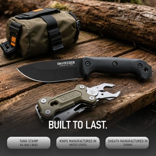 Fixed Blade Hunting & Camping Knife 5.25-Inch Drop Point 1095 Cro-Van Steel