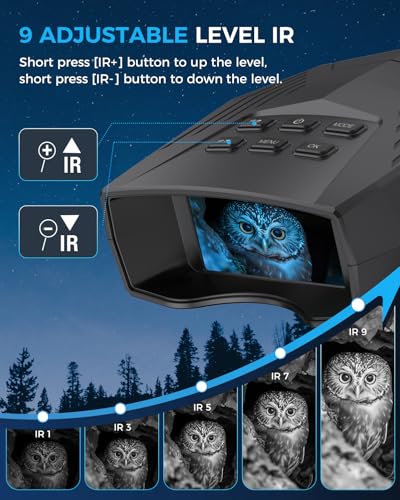 Vtiisamao Night Vision Goggles 10X Digital Zoom Infrared Binoculars with 3'' Screen