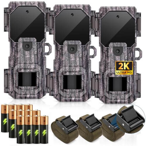 Camouflage 3-Pack Trail Camera with Night Vision & 0.05s Trigger