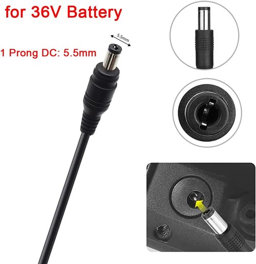 42V 2A Charger - Smart Power Supply for 36V Lithium Battery | Compatible with 8mm & 5.5mm DC Connectors