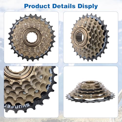 WEEROCK 6-Speed Threaded Freewheel 14-28T for Mountain and Cruiser Bikes
