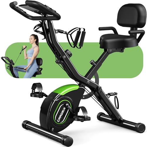 JELENS Black 5-in-1 Folding Exercise Bike with 16-Level Magnetic Resistance