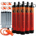 Personal Water Filter Straw with Emergency Whistle - 5-Pack Orange