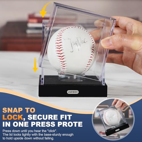 Baseball Display Case Silvery for Autograph Ball - Clear Acrylic with Velvet Interior - 1 Pack