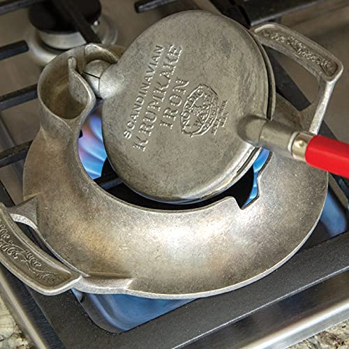 Norwegian Krumkake and Pizzelle Iron Set - Traditional Waffle Cone Maker