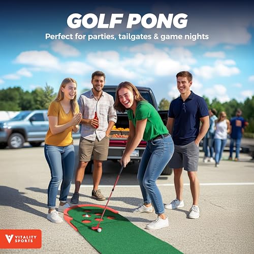 Indoor/Outdoor Mini Golf Putting Set with 2 Putters and 10ft Practice Green