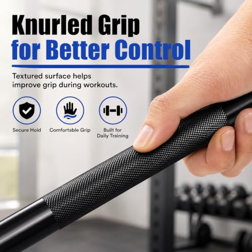 Blue 5 LB Kids Mini Barbell Bar - 4FT Olympic Plates Workout Equipment