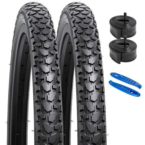 2 Pack Mountain Bike Tires 20x1.75 Off-Road Bicycle Tire Set with Tubes