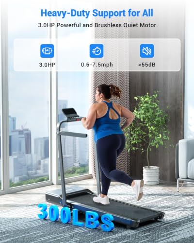 Superun Waking Pad Treadmill with Incline - Black, 3.0HP, 7.5 MPH, Foldable