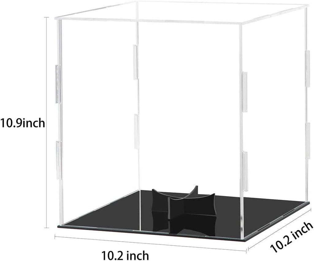 Skiennix Basketball Display Case - Clear Acrylic Cube with Black Stand for Sports Protection