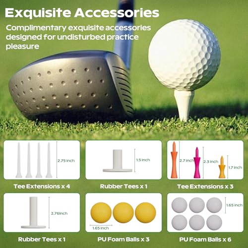 RIKADE 5 x 4 ft Golf Hitting Mat with Dual-Turf & Ball Tray - Indoor/Outdoor Practice