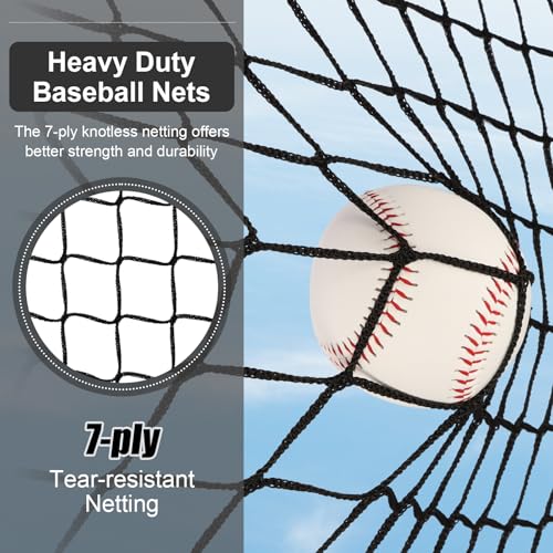 7x7 Baseball Softball Practice Net with Strike Zone Target - Black