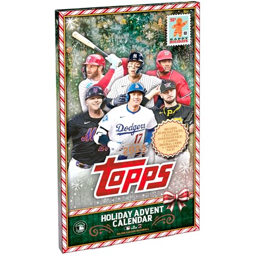 2025 Topps Holiday MLB Baseball Advent Calendar - Factory Sealed - Christmas Collectible - Includes 24 Packs with Stars & Parallels