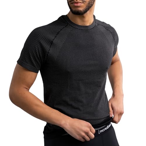 Incrediwear Men's Infrared Athletic Shirt - Medium Black/Grey Performance Workout