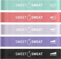 Sweet Sweat Mini Loop Resistance Bands - Set of 5 | Exercise Hip Booty Bands for Squats, Lunges, Physical Therapy, Yoga, Pilates, Rehab & Home or Gym Workouts