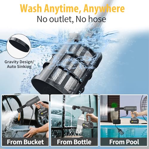 Yoeyang Portable Mini Handheld Cleaning Tool Gray with 2 Batteries