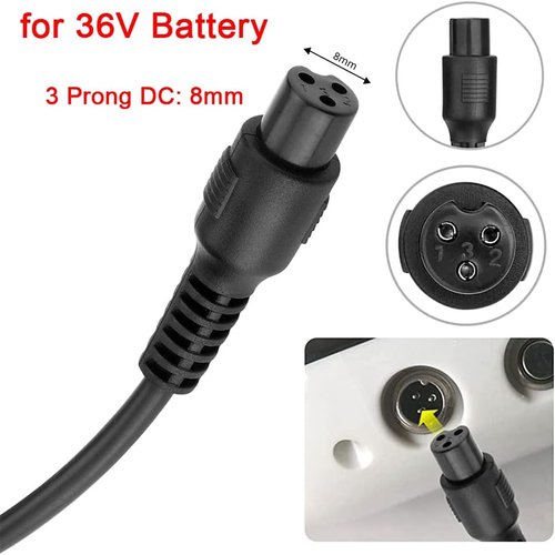 42V 2A Charger - Smart Power Supply for 36V Lithium Battery | Compatible with 8mm & 5.5mm DC Connectors