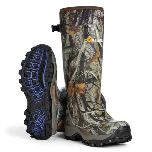 GIEESHIELD Waterproof Neoprene Rubber Boots for Men & Women - Next G2 Camo, 6mm Insulated, Anti-Slip Sole, Hunting & Rain Footwear, Size 11 Women / 10 Men
