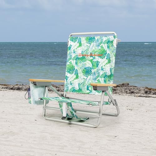 Tommy Bahama Tropical Leaves 5-Position Lay Flat Beach Chairs 2-Pack