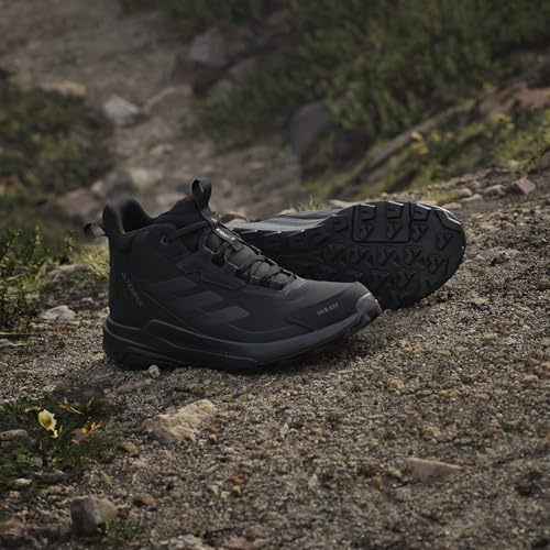 adidas Men's Terrex Anylander Mid Rain.RDY Hiking Shoes - Black/Black/Grey, 11
