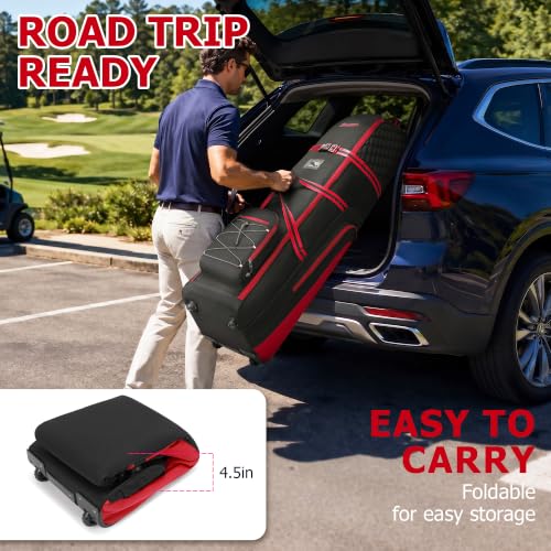 Bosstin Golf Travel Bag with Wheels - Soft-Sided, Airline Friendly, Red