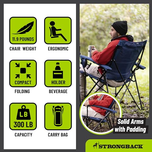 Strongback Elite Camping Chair with Lumbar Support - Black/Grey