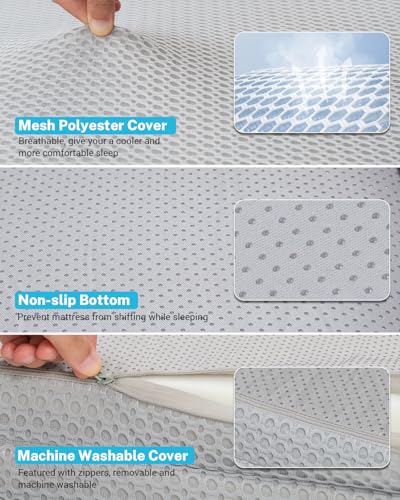Gonex Foam Mattress for Tesla Model Y & 3 - Car Camping Bed, Supportive 2-Inch High-Density Foam, Foldable & Removable Cover