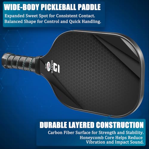Pro Honeycomb Pickleball Paddle Set of 4 - USAPA Approved Carbon Fiber Rackets with Balls & Bag - Lightweight