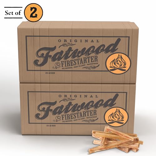 Pure Garden 25-Lb Firewood Fire Starters 2-Pack | All-Natural Pine Kindling for Indoor & Outdoor Fires