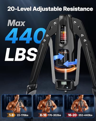 Merach Twister Arm Trainer Grey ProMax Upgraded with LED Hydraulic Forearm Strengthener