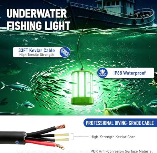 Underwater Green Fishing Light 80W 110V/12V/24V - 33FT Variation