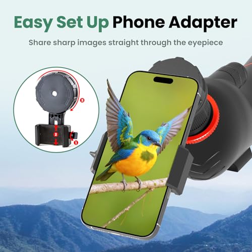20-60x85 Spotting Scope with Tripod & Phone Adapter for Birdwatching & Target Shooting