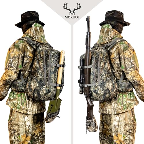MOXULE Hunting Backpack with Rain Cover - 25L Camo Day Pack
