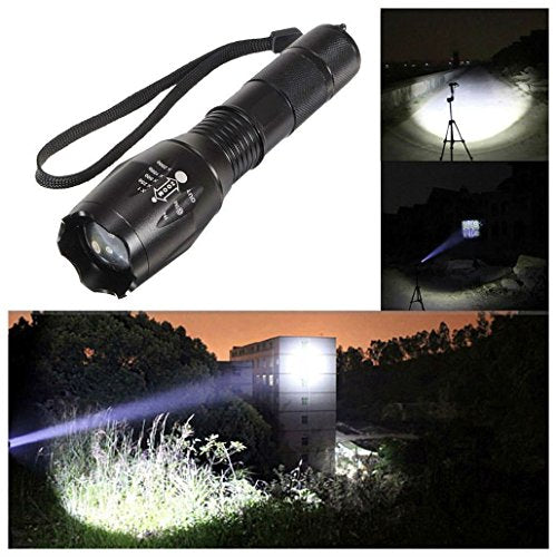 10000 Lumens Tactical LED Flashlight with Zoomable Focusing System