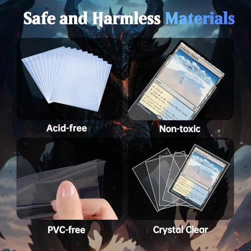 IARJI 10,000ct Perfect Fit Card Sleeves for MTG, TCG & PKM - 64x89mm, Clear Inner Protection