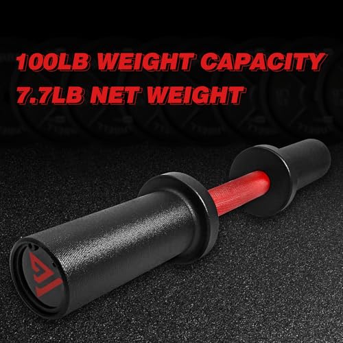 Red 16-Inch Olympic Dumbbell Handle Set with Spring Collars for Home Gym