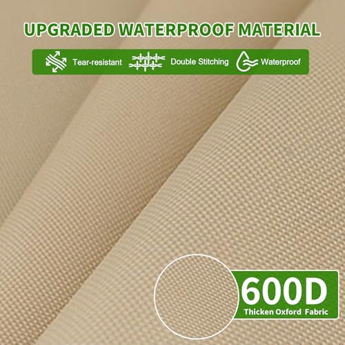Tecoom Beige Golf Cart Enclosure 2+2 Passenger Waterproof Cover for EZGO Yamaha Club Car
