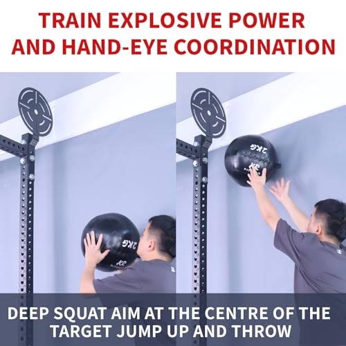 AHTAPFON Wall Ball Target for Power Racks 5/8″-16mm Hole Extension Fits 2x2 & 2x3 Racks
