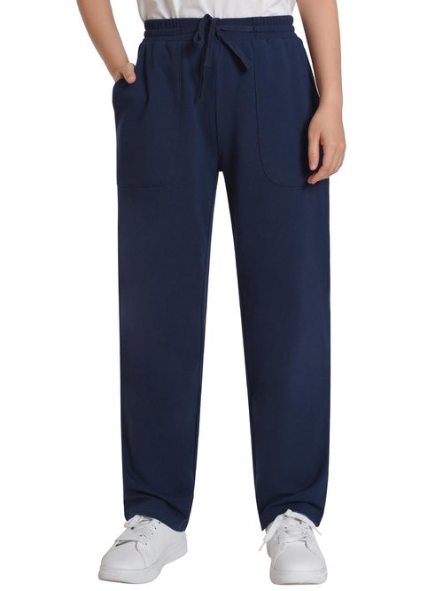 Pintage Women's Petite Sweatpants for 5 FT Short M Navy